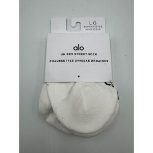 New Alo Yoga Everyday Logo-Print Socks W 12-16.5/M 10.5-15 Large White Winter